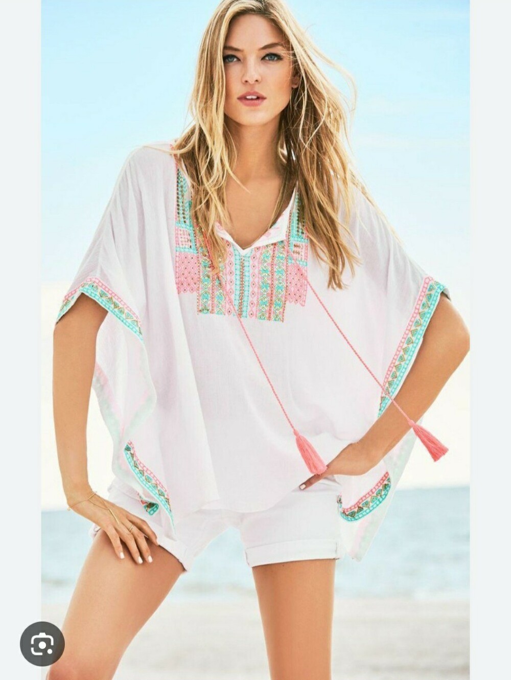 Lilly Pulitzer Lucinda Caftan Beach Tunic with Pink & Teal Accents